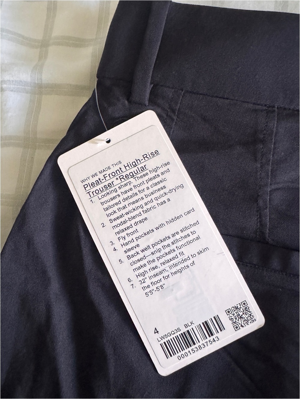 🆕🖤 Lululemon Pleat Front HR Trouser Regular - Black - Picture 7 of 9